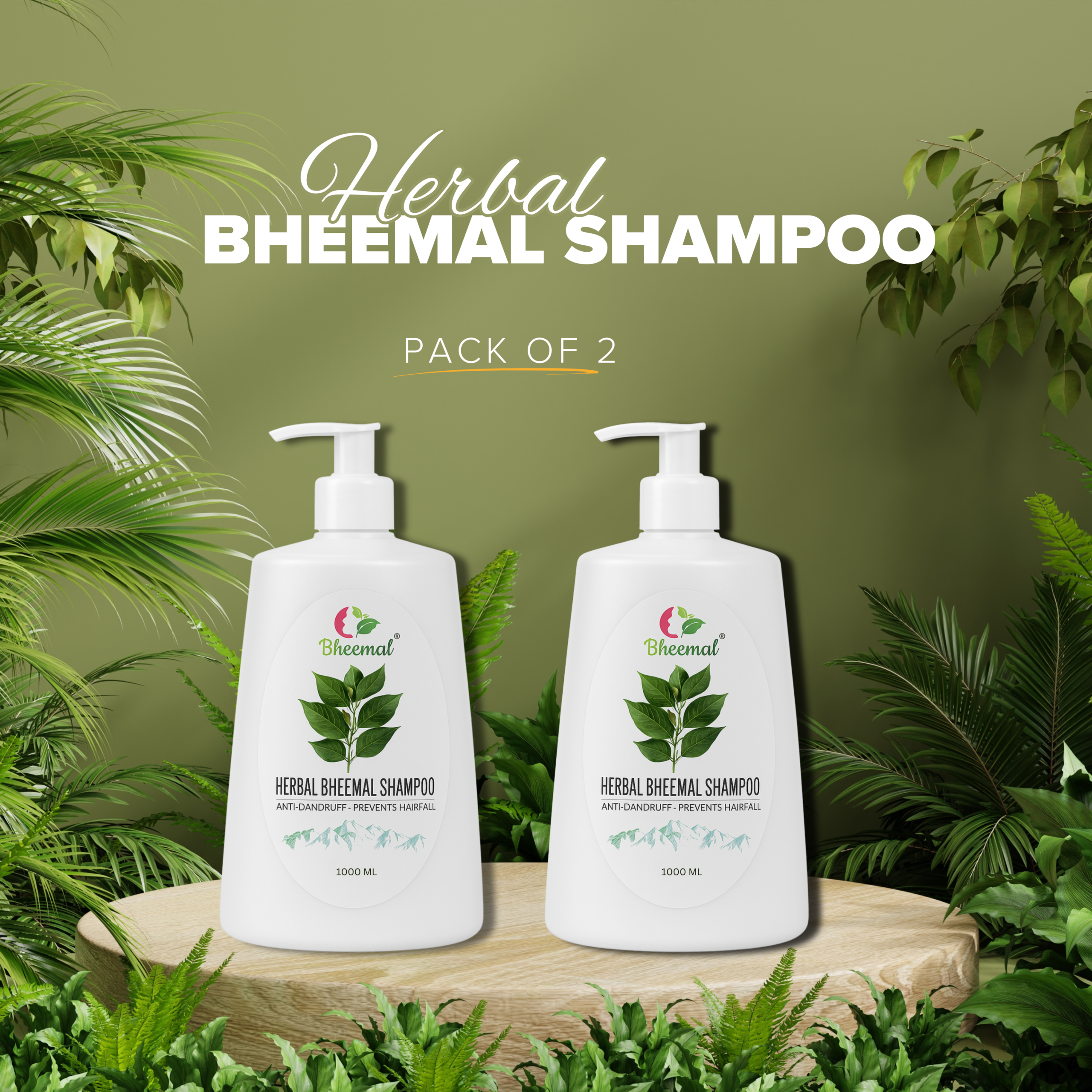 Himalayan Bheemal Shampoo β 1L | Natural Hair Care | Pack of 2 - Image 2