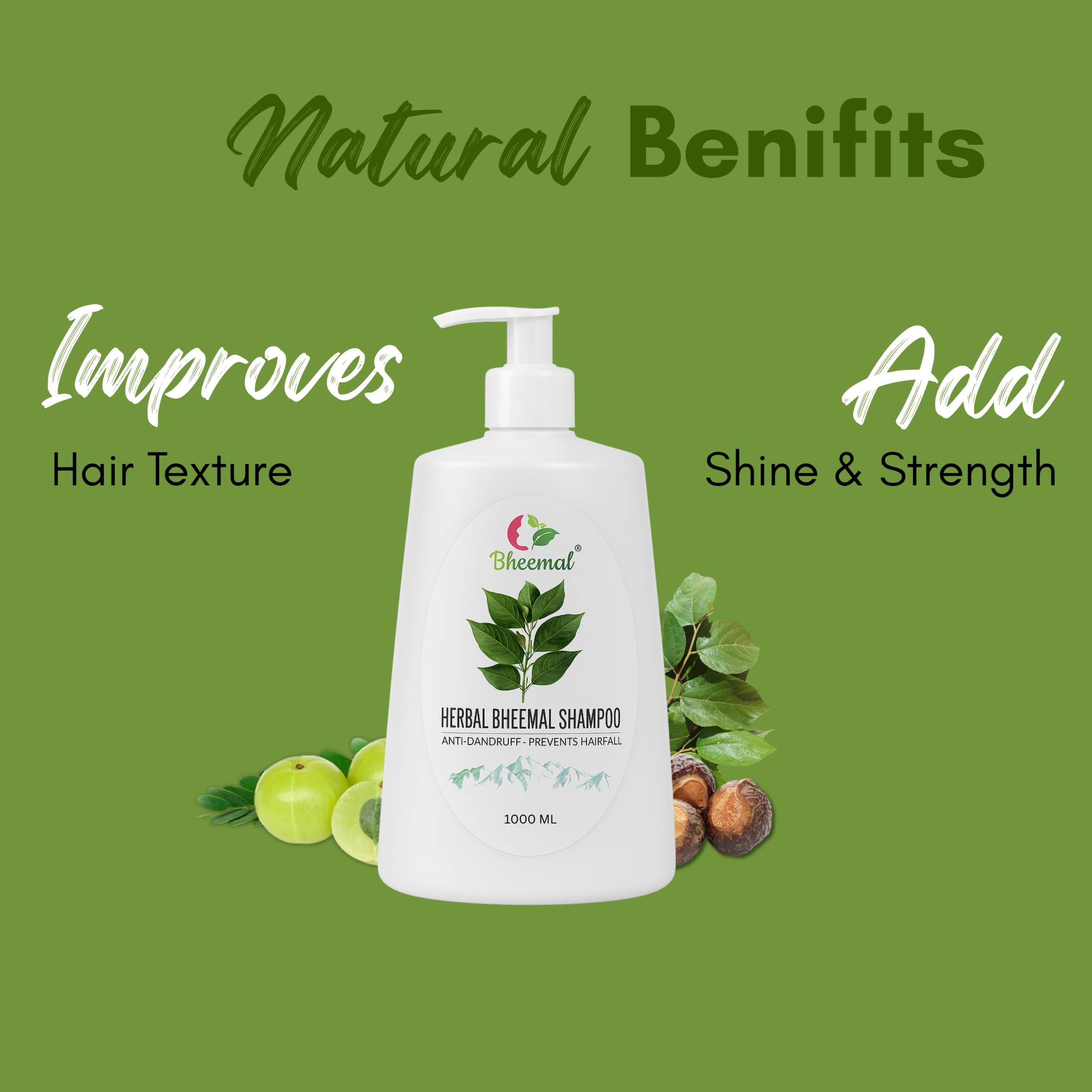 Himalayan Bheemal Shampoo β 1L | Natural Hair Care | Pack of 2 - Image 5